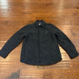 Relwen Quilted Flannel Shirt Jacket Men M Charcoal Heather Black Shacket Coat